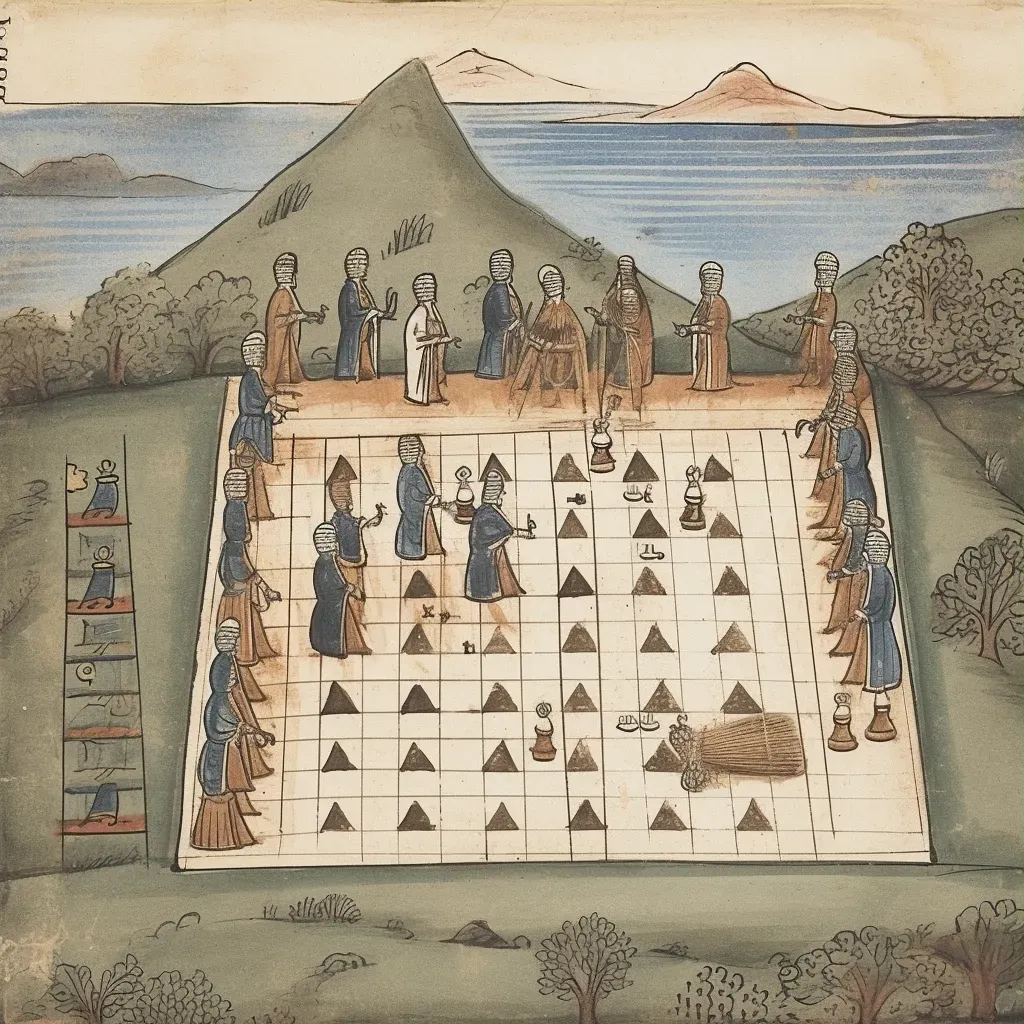 Illustration of human chess game with players as pieces - Image 3