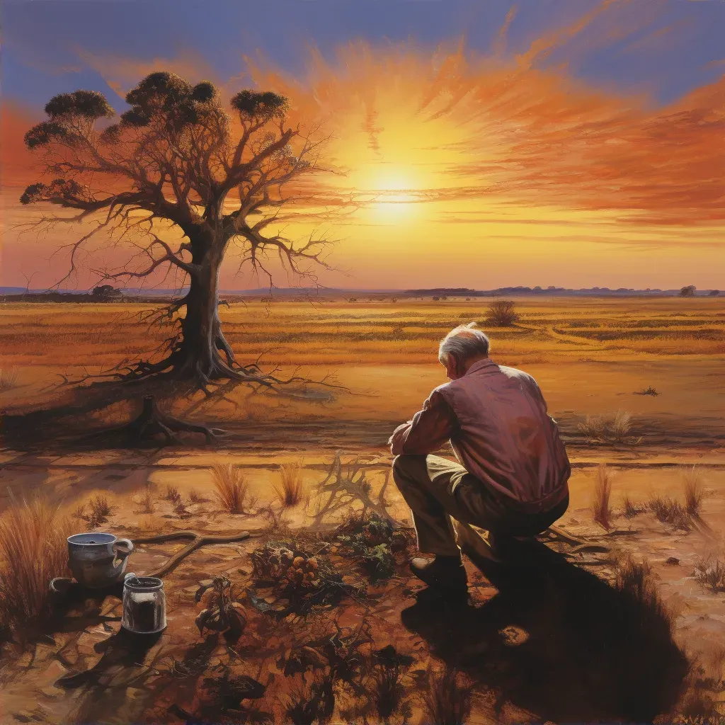 Elderly Man Painting in Soft Afternoon Sunlight - Image Generated - Image 2