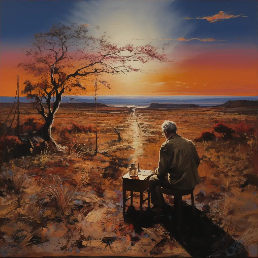 Elderly Man Painting in Soft Afternoon Sunlight - Image Generated - Image 4