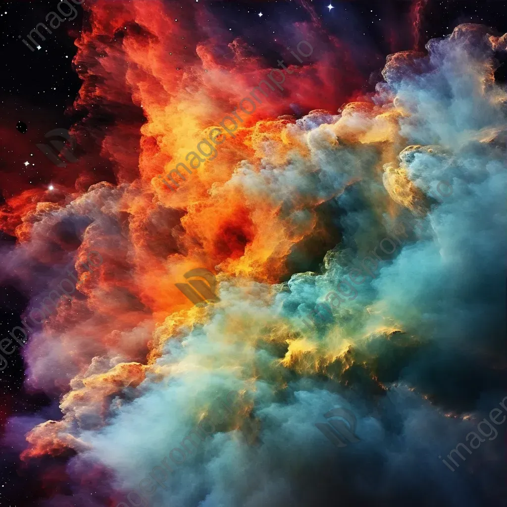 Nebula cloud with vibrant hues and celestial formations - Image 3