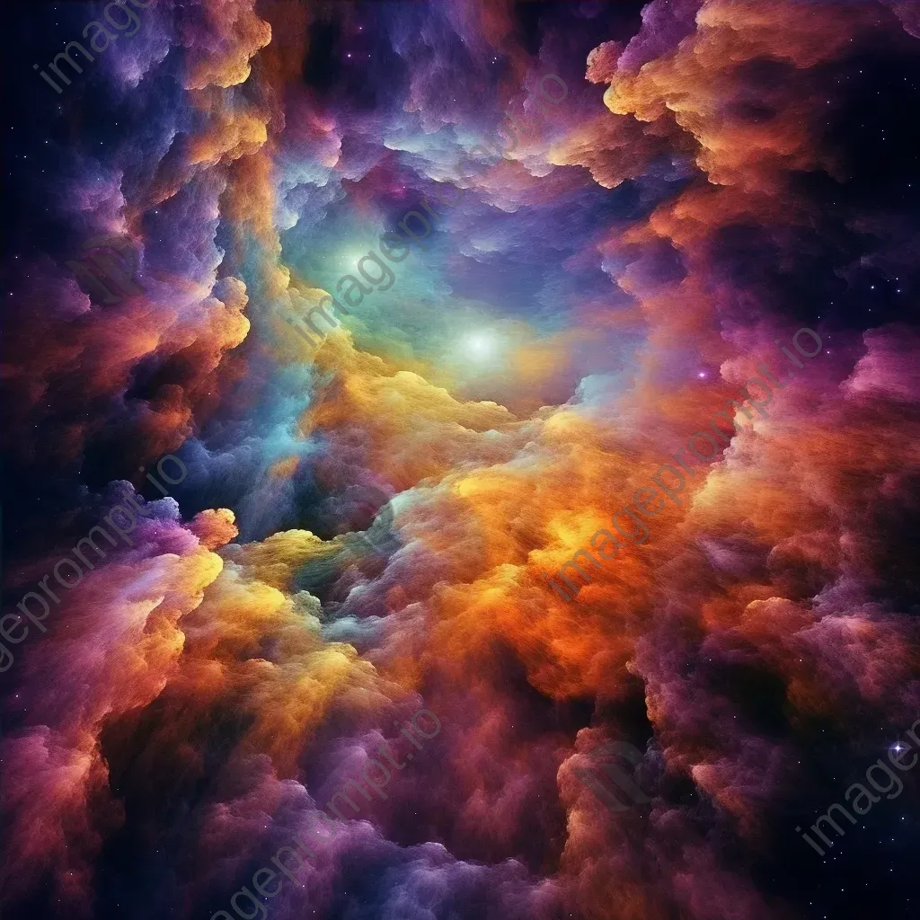 Nebula cloud with vibrant hues and celestial formations - Image 4