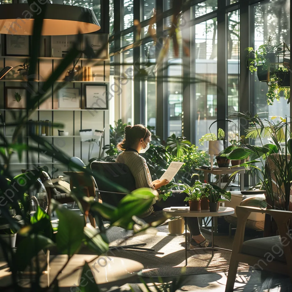 Employee relaxing in an inspiring office space - Image 1