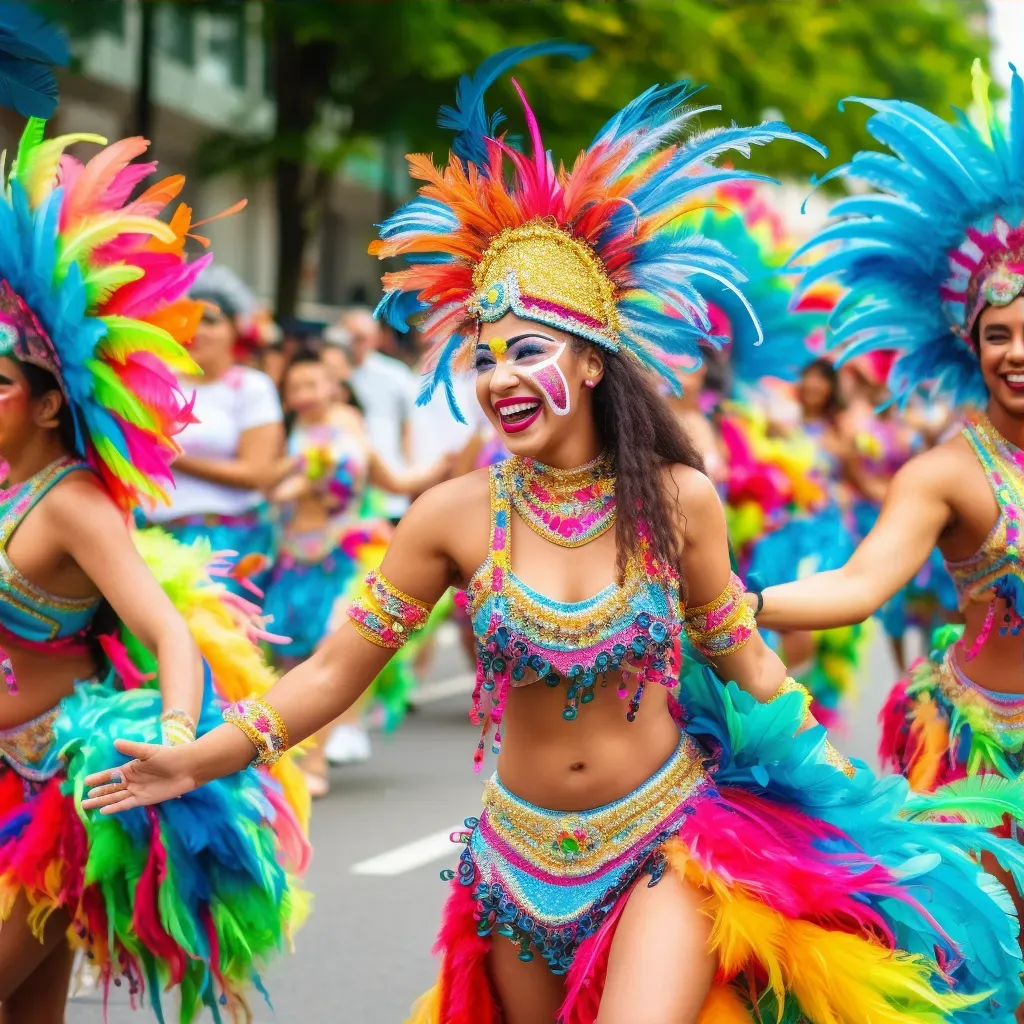 Colorful urban street parade with marching bands and joyful spectators celebrating diversity. - Image 3