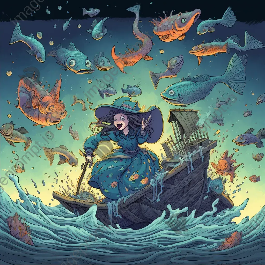 Sea witch casts spell in colorful fish whirlpool - Image 2