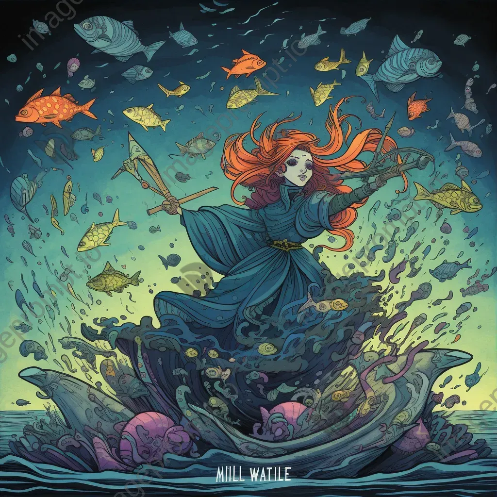 Sea witch casts spell in colorful fish whirlpool - Image 3