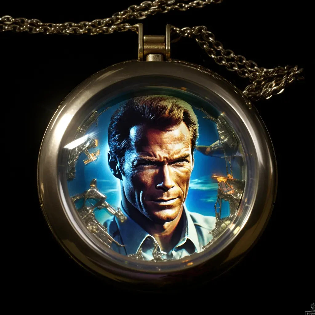 Image of a magical locket open to reveal a holographic image of a prophesied hero - Image 1