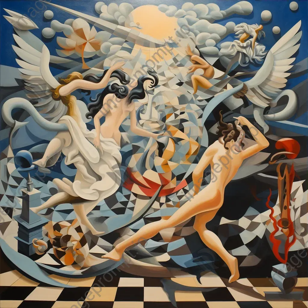 Futurist style depiction of the Greek myth of Daedalus and Icarus - Image 3