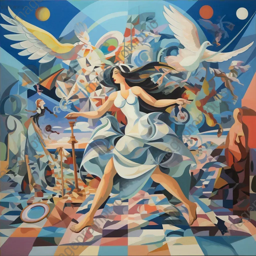 Futurist style depiction of the Greek myth of Daedalus and Icarus - Image 4