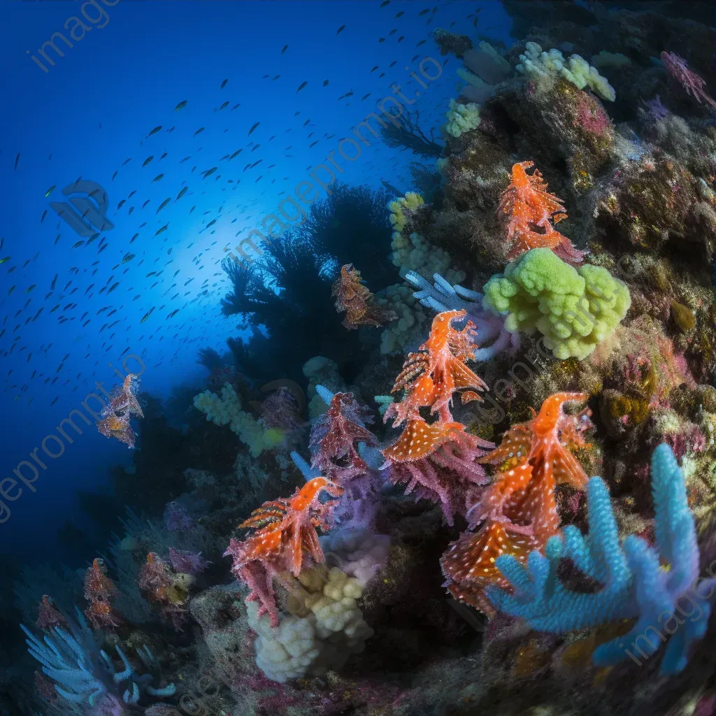 Colorful underwater coral garden with swirling seahorses, taken with a Canon EOS-1D X Mark III. - Image 3