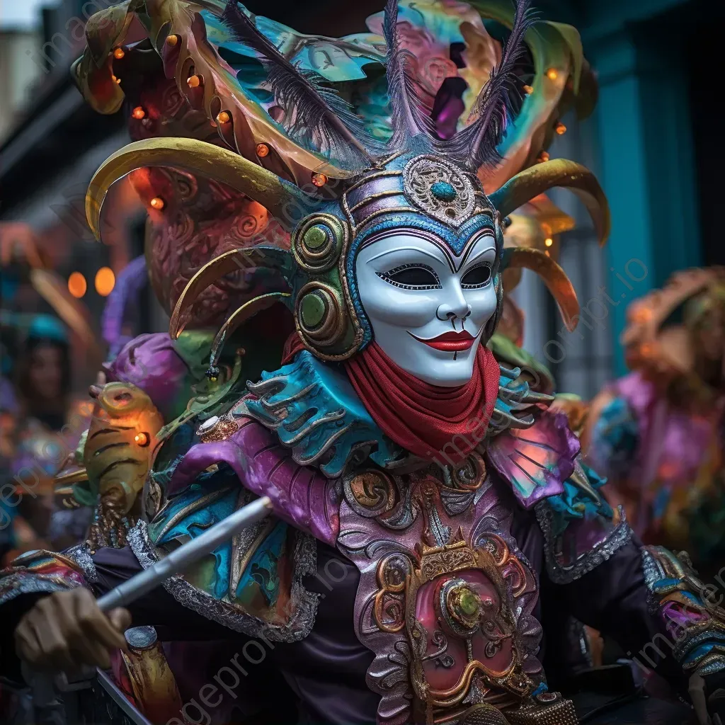 Mardi Gras parade with colorful floats and jazz bands - Image 2