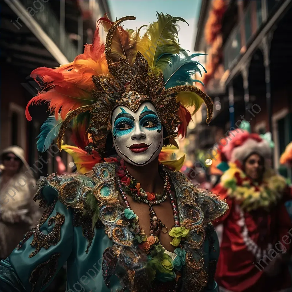 Mardi Gras parade with colorful floats and jazz bands - Image 4