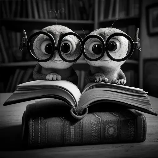 Spectacles on old book in library in image prompt - Image 4