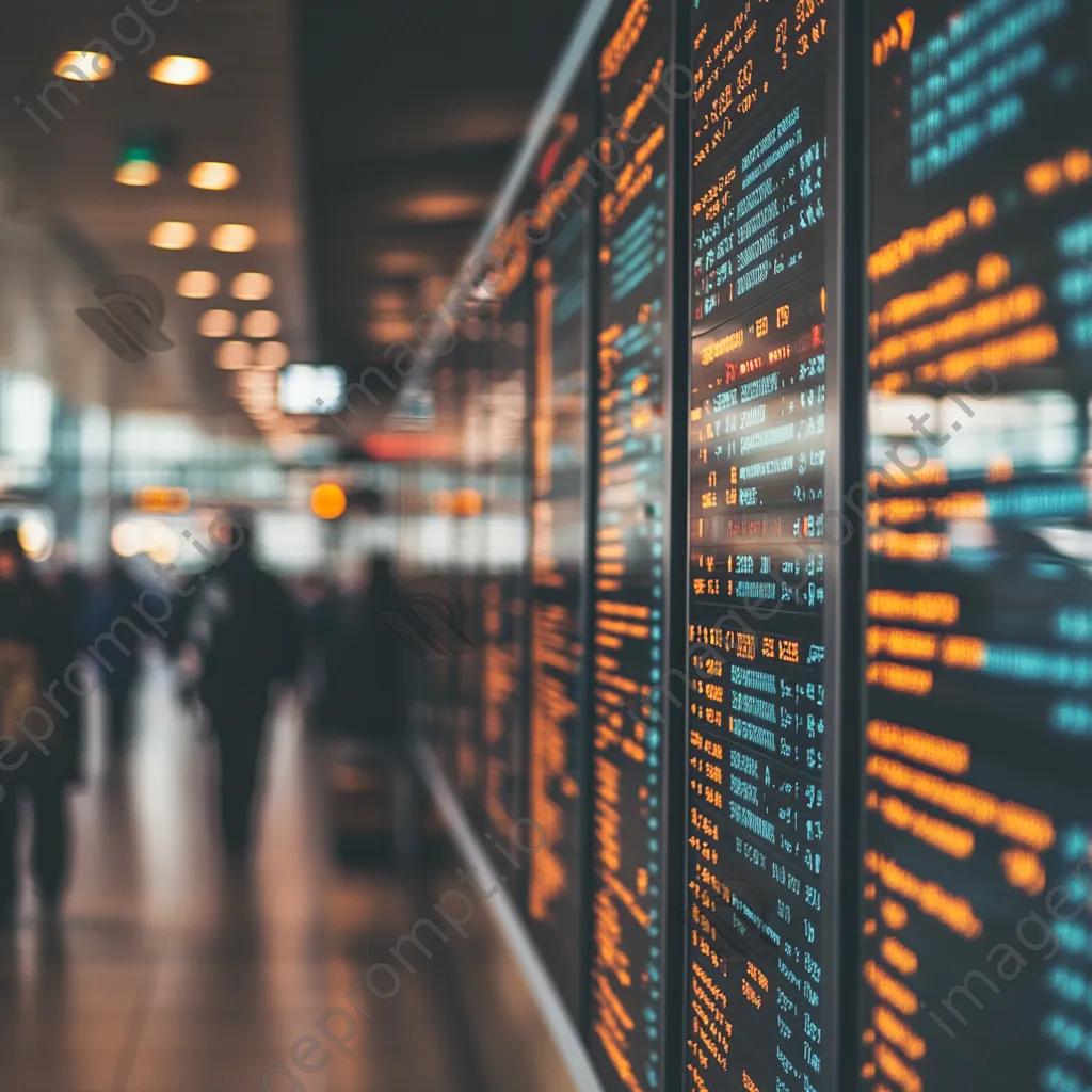 Arrival board at an international airport with diverse languages - Image 2