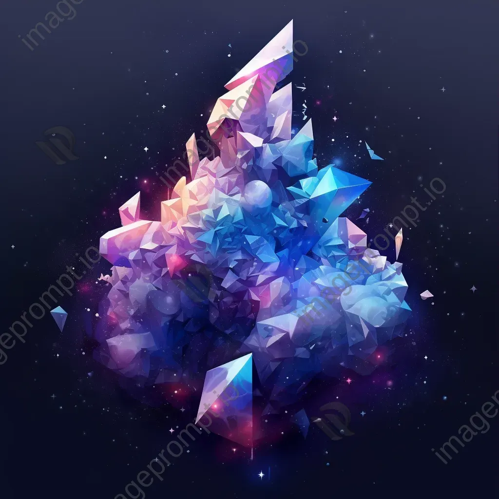 Low poly typographic depiction of an astrophysical term, with cosmic colors and star details - Image 3