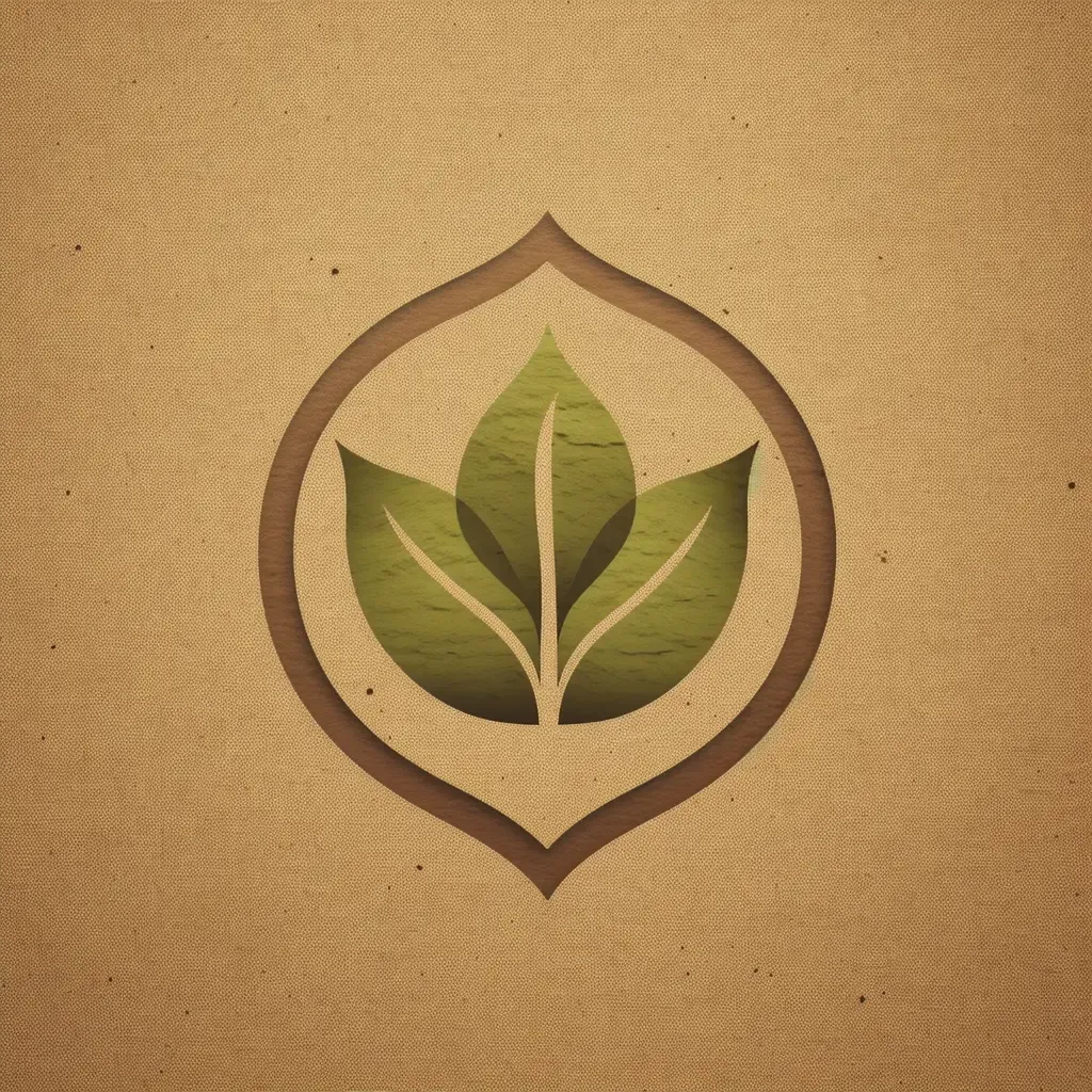 Organic leaf heart cafe logo in natural colors - Image 2