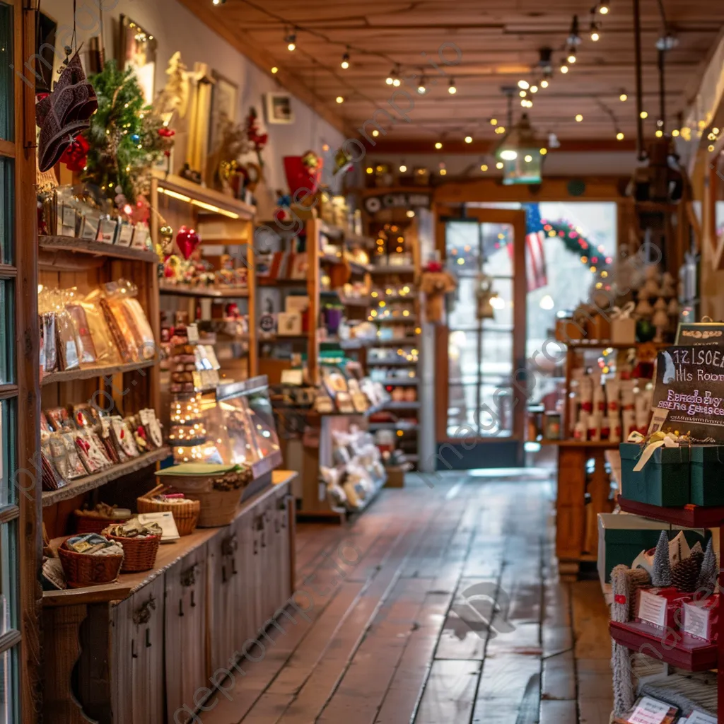 Interior of a gift shop with handmade crafts and soft ambient lighting - Image 4