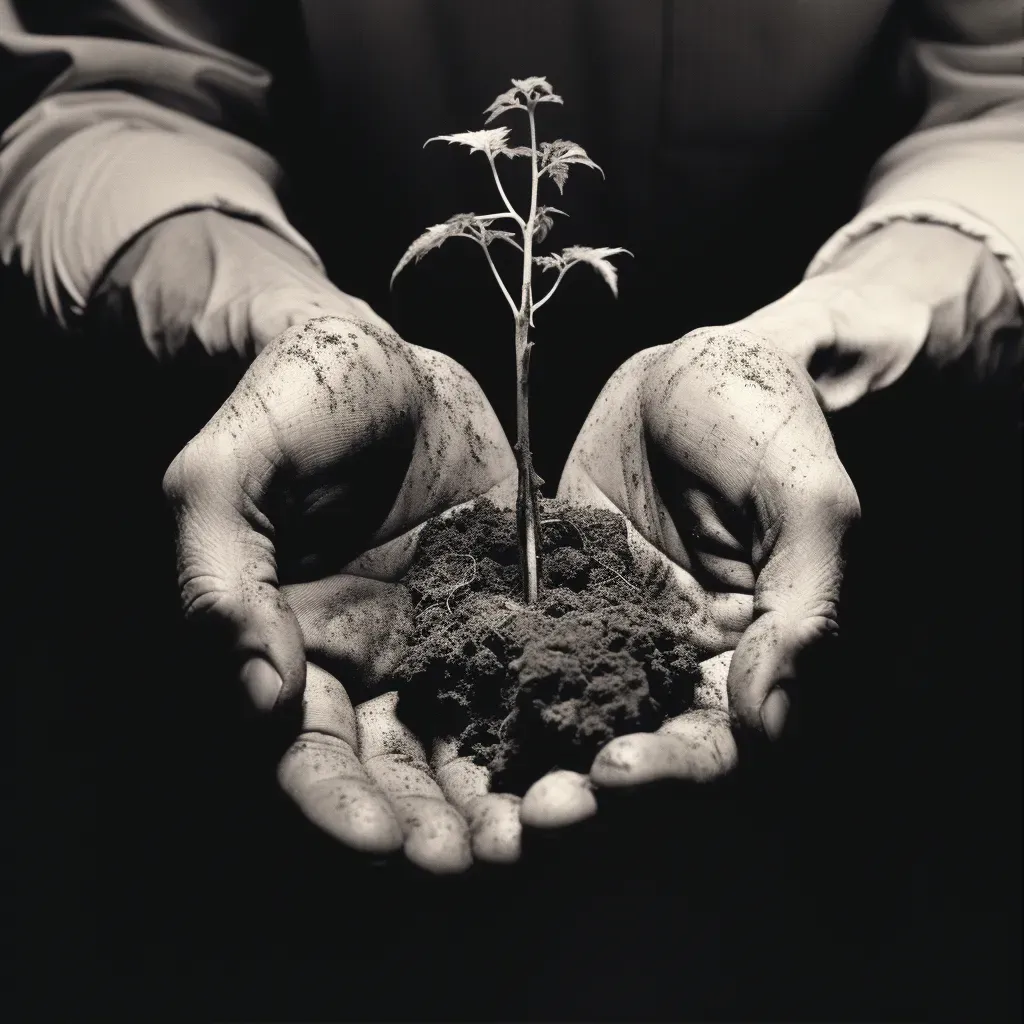 Image of hands holding a small seedling symbolizing growth - Image 1