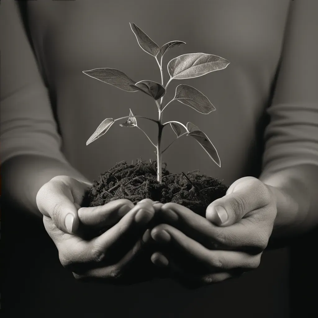 Image of hands holding a small seedling symbolizing growth - Image 4