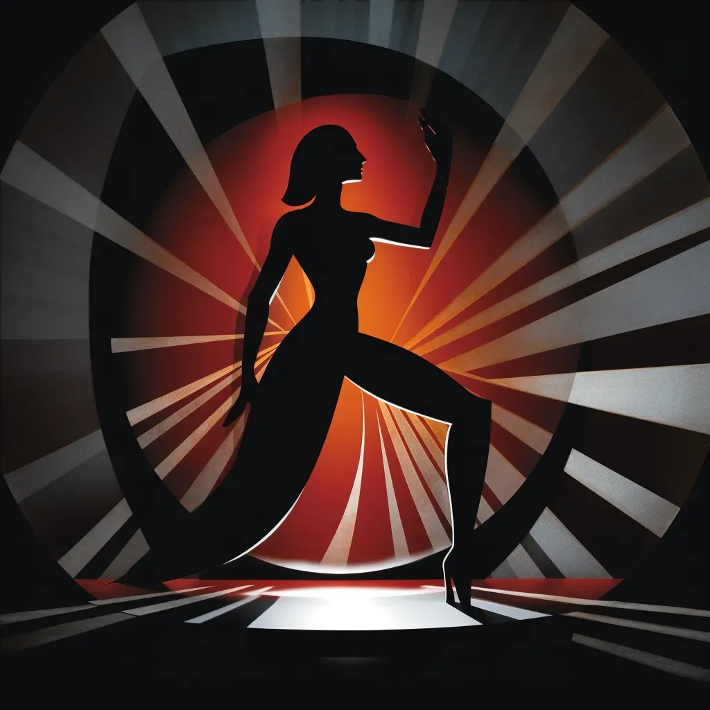 Silhouette of a ballet dancer under a spotlight on a dark stage - Image 4