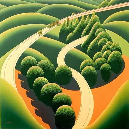 Aerial perspective of a railway in a verdant valley - Image 2