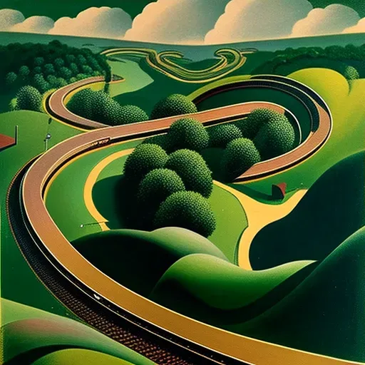 Aerial perspective of a railway in a verdant valley - Image 3