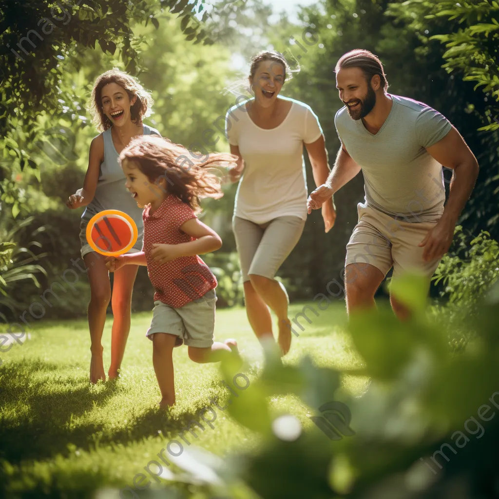 A family playing outside, enjoying healthy physical activities together. - Image 1