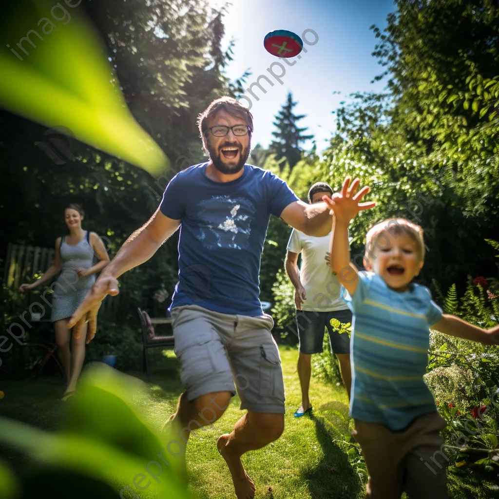 A family playing outside, enjoying healthy physical activities together. - Image 2