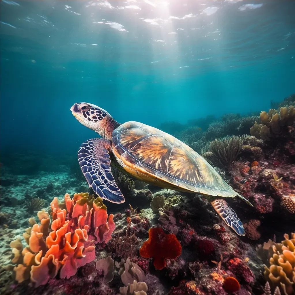 Majestic Sea Creature in Colorful Underwater World