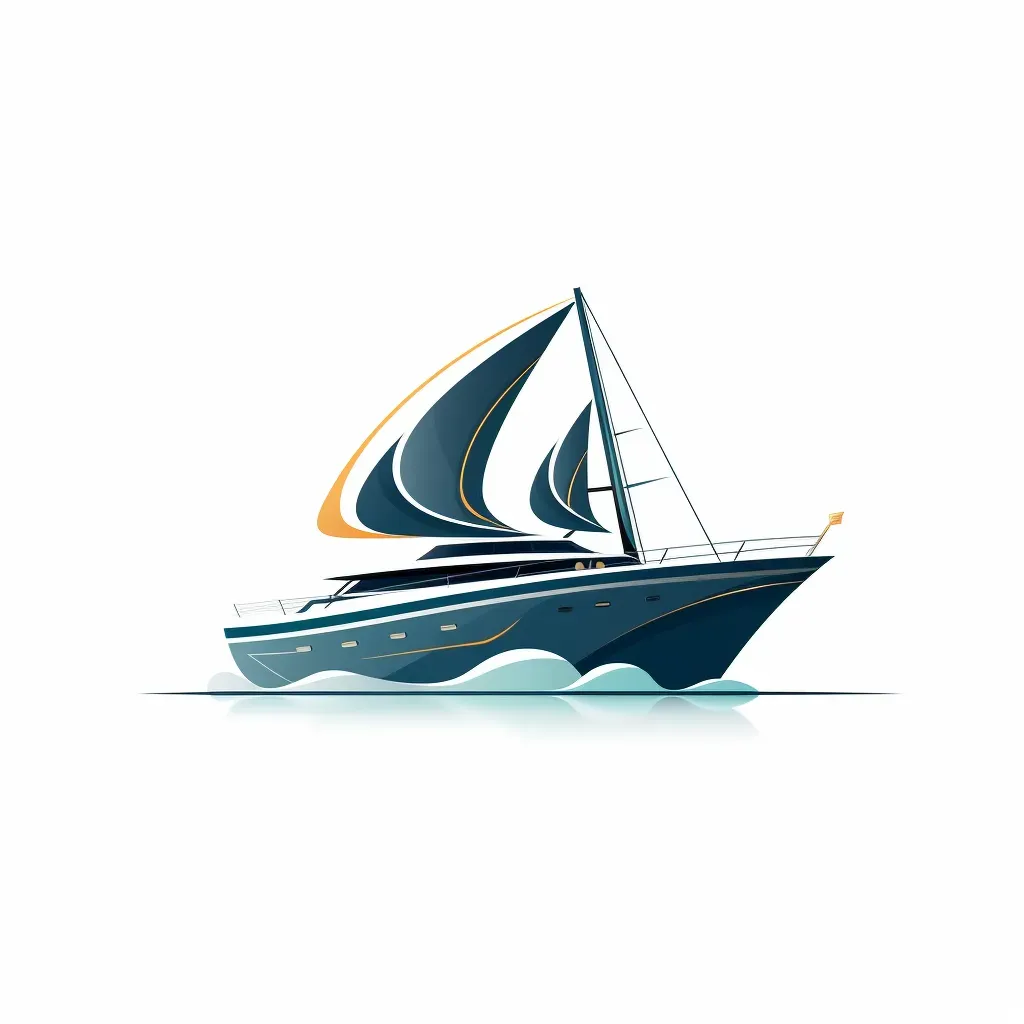 Luxury yacht brand logo with extravagant yacht on white background - Image 2