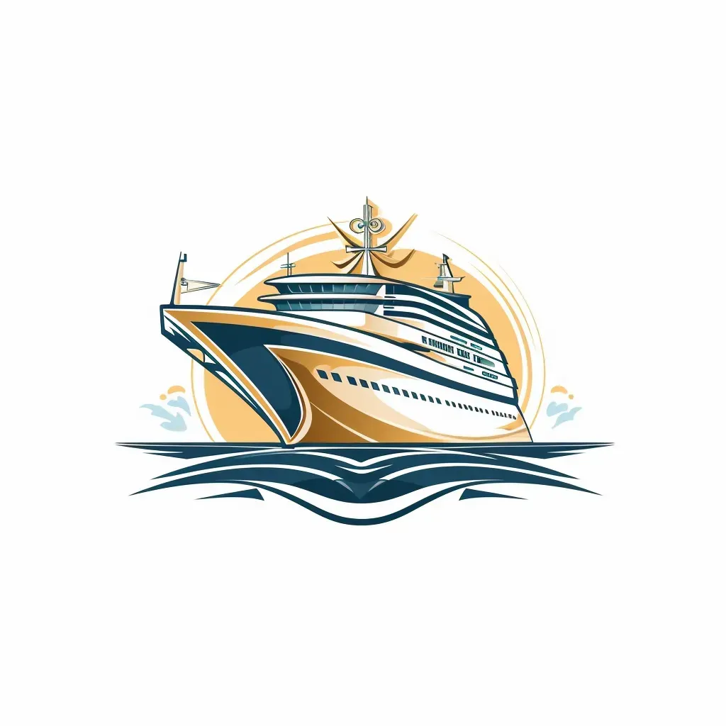 Luxury yacht brand logo with extravagant yacht on white background - Image 3