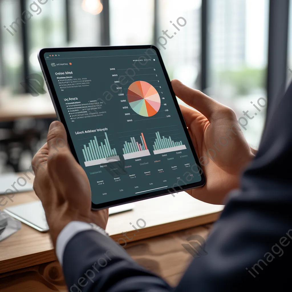 Business leader holding a tablet showing strategic goals - Image 3