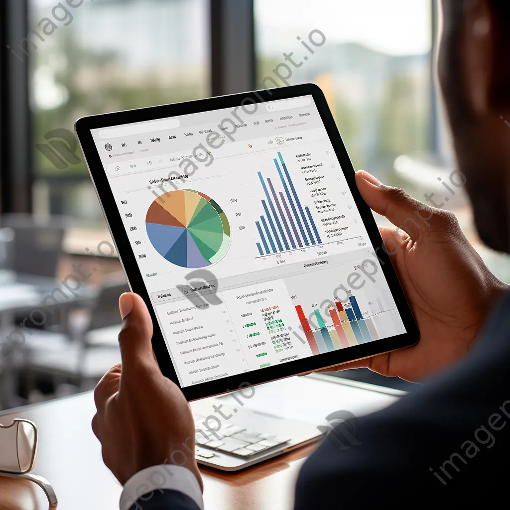 Business leader holding a tablet showing strategic goals - Image 4