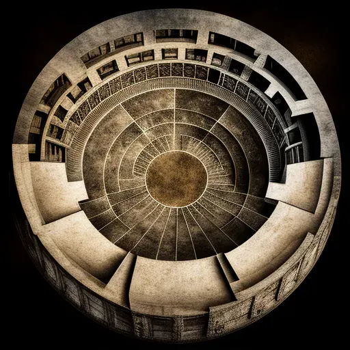 Top view of an amphitheater with a concentric circular structure - Image 2