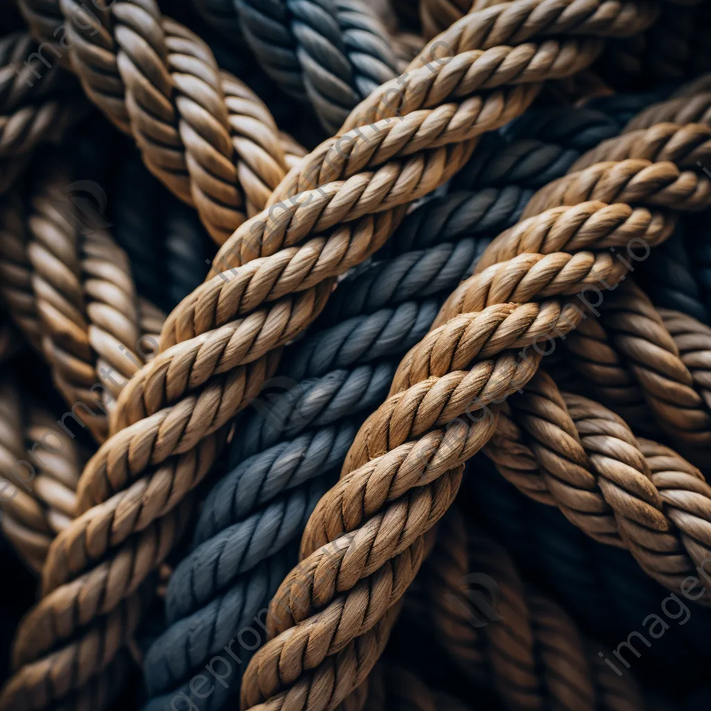 Close-up view of various rope textures - Image 2