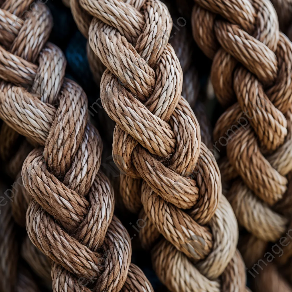 Close-up view of various rope textures - Image 3