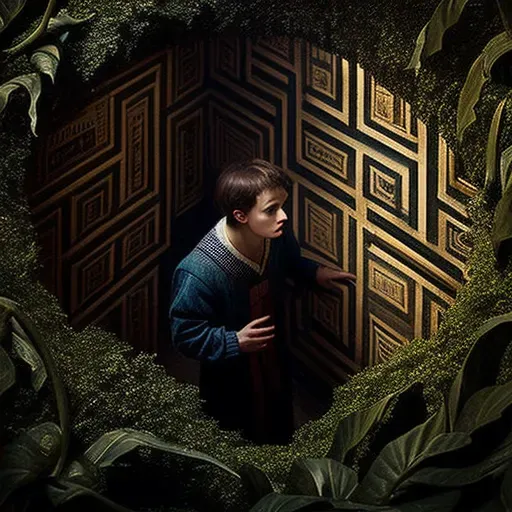 Man exploring maze with visible exit from above - Image 4