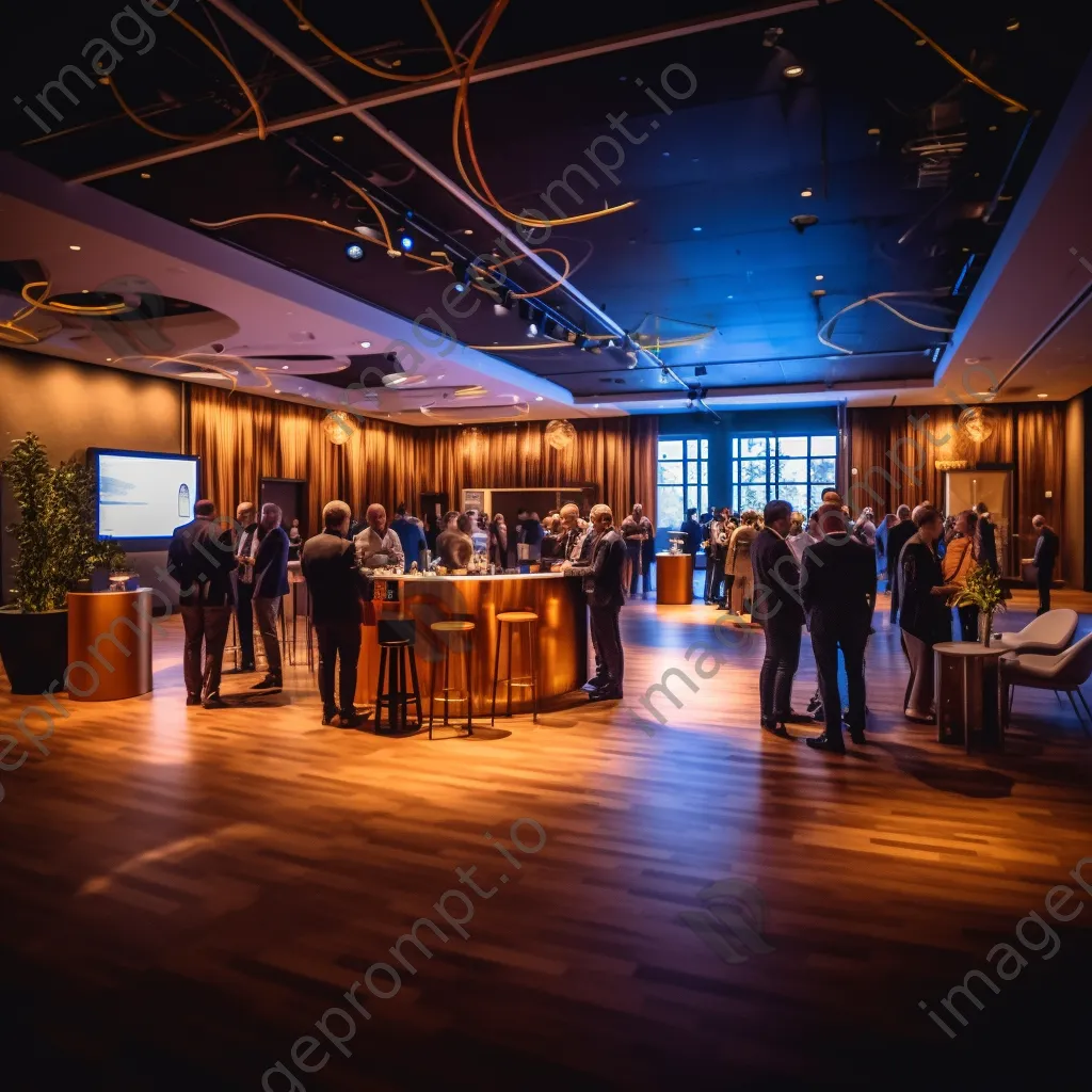 Professionals mingling in the reception area of a conference - Image 2