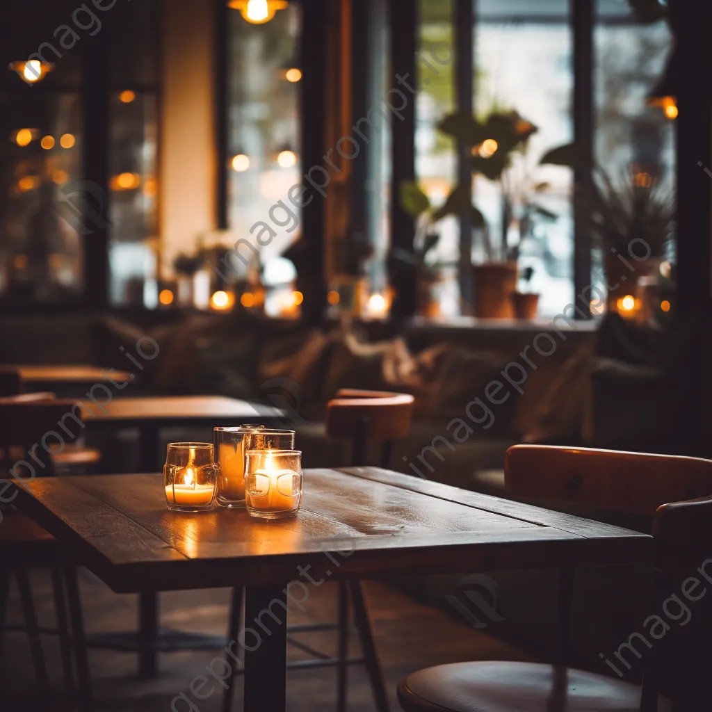 Blurred interior of a cozy coffee shop - Image 1