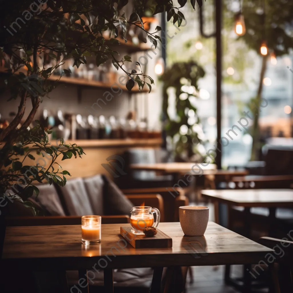 Blurred interior of a cozy coffee shop - Image 4