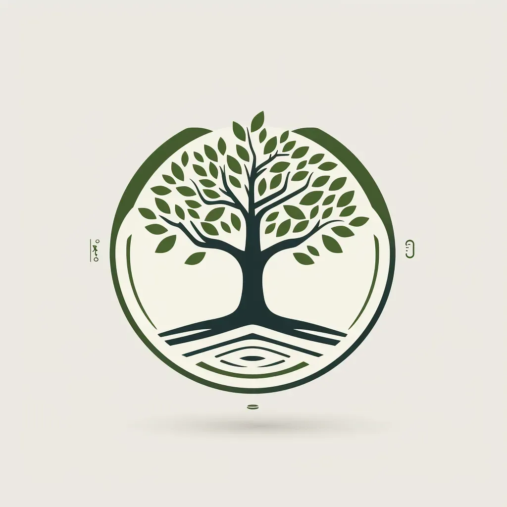 Minimalist logo with a tree sprouting from a hand, in green and white. - Image 3