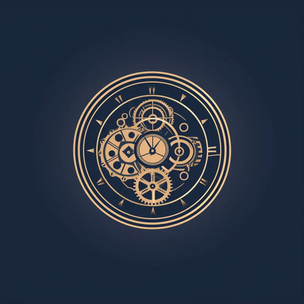 Logo for a luxury watch brand featuring a watch icon in silver and navy colors - Image 1