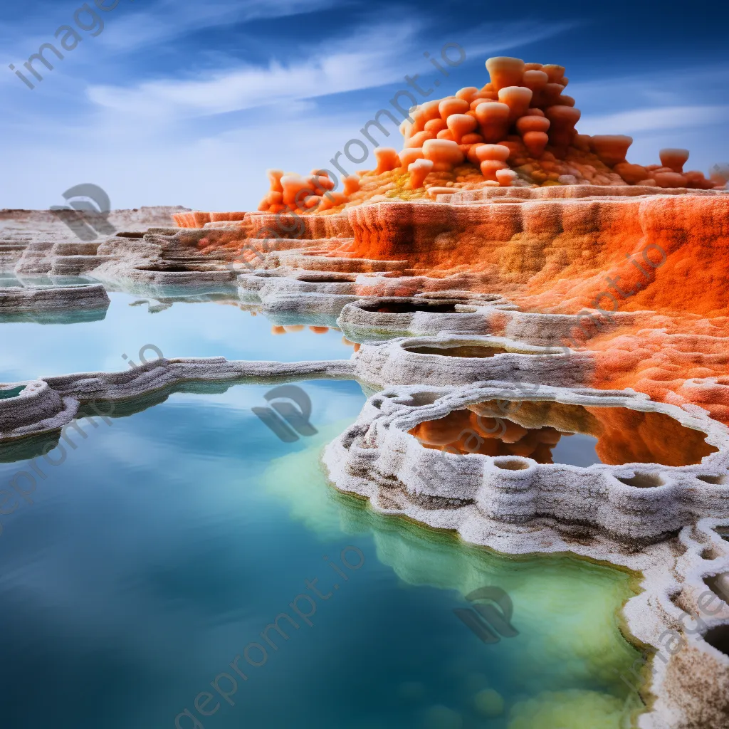 Thermal spring featuring unusual colors due to mineral deposits. - Image 1