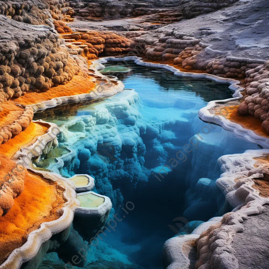 Thermal spring featuring unusual colors due to mineral deposits. - Image 2