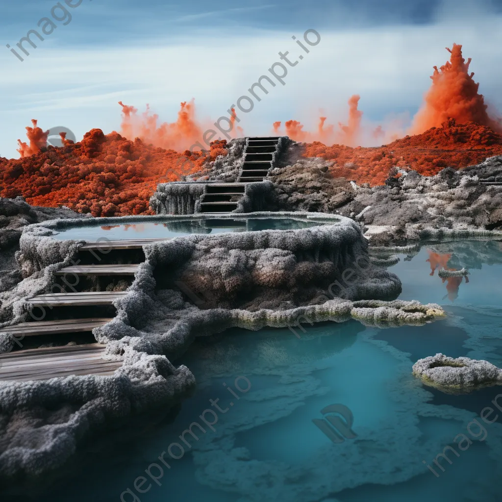 Thermal spring featuring unusual colors due to mineral deposits. - Image 3