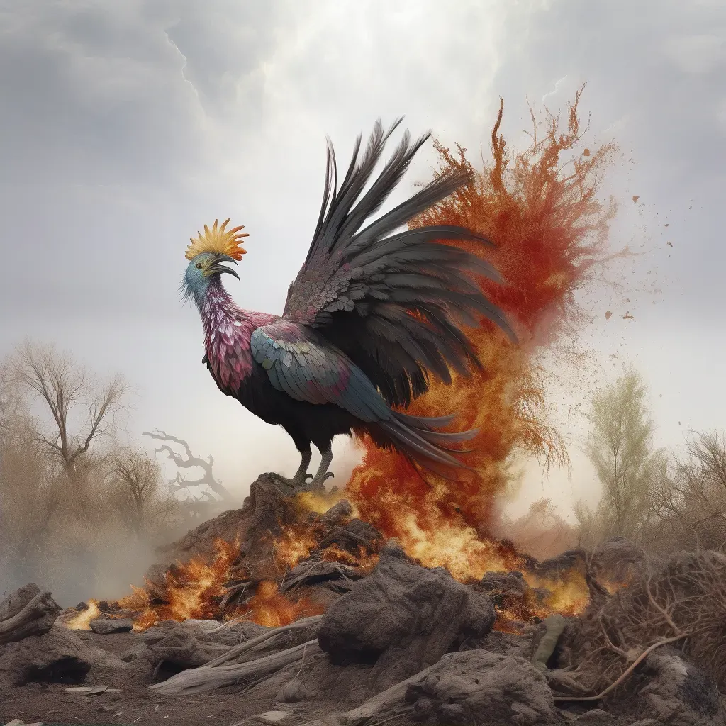 Phoenix emerging from ashes symbolizing rebirth - Image 2