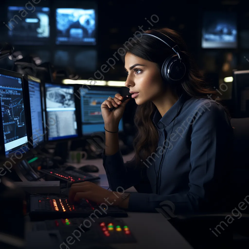 Female customer service agent on a call in a modern workspace - Image 4