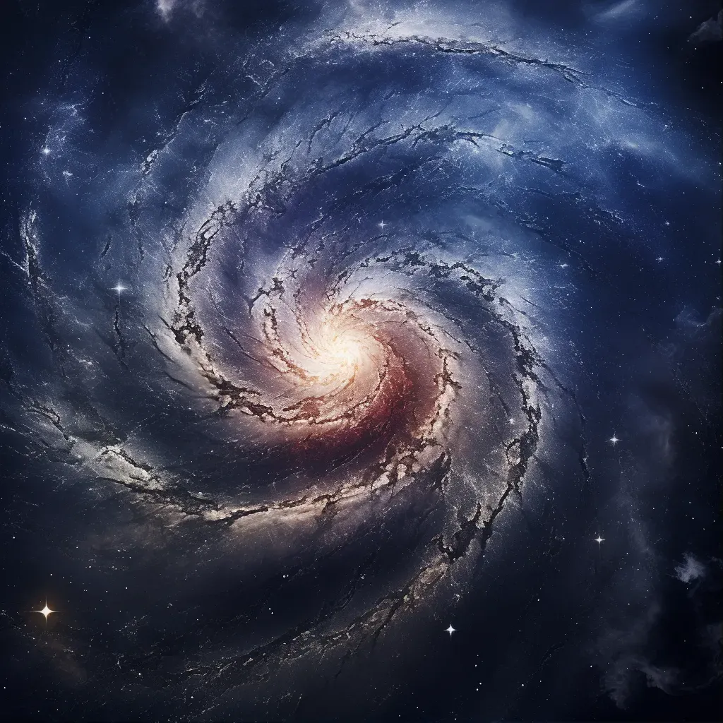 Spiral galaxy with twisting arms and cosmic dust clouds, shot on Nikon Z5 - Image 1