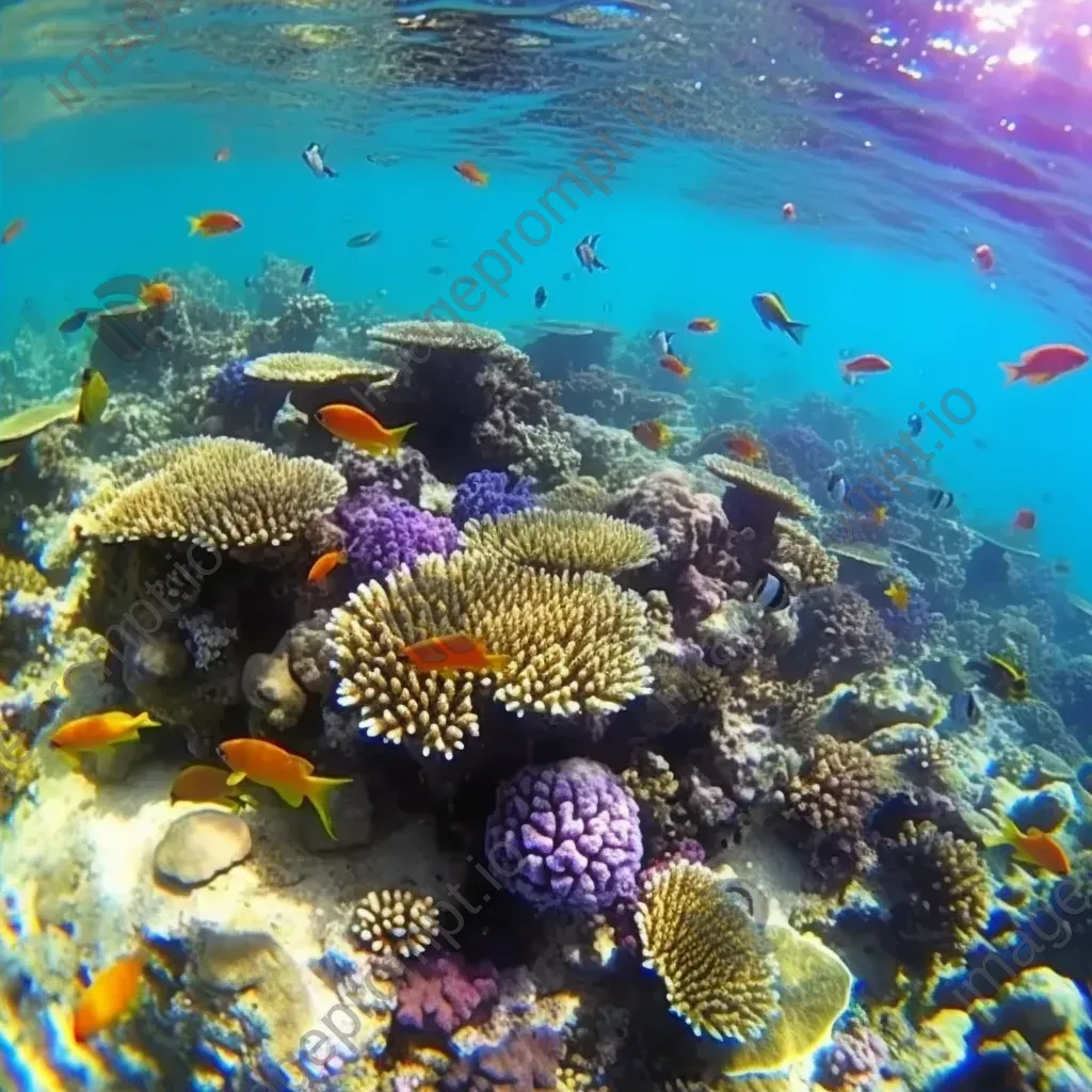 Colorful coral reef with tropical fish swimming, captured with a GoPro Hero 9. - Image 2