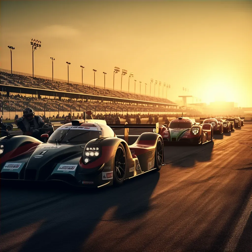 Motorsport racetrack at dawn with race cars - Image 4