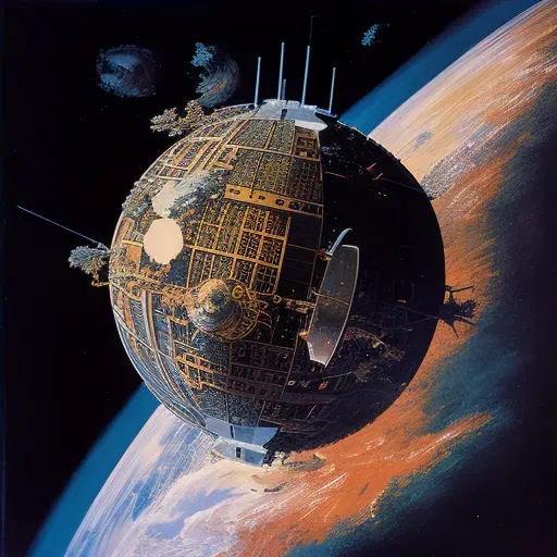 Lone satellite orbiting Earth symbolizing space technology - Image 4